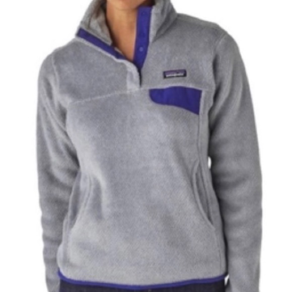 Patagonia Jackets & Blazers - Patagonia Grey and Cobalt Re-Tool Snap-T Pullover Fleece Jacket
